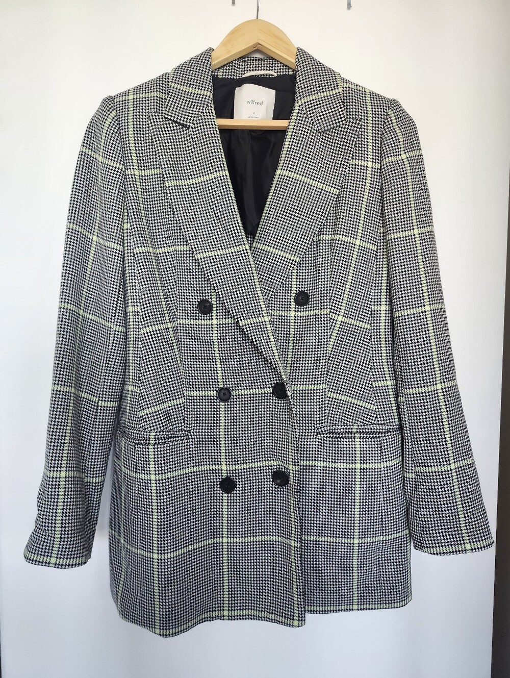 Wilfred Checked Double-Breasted Blazer